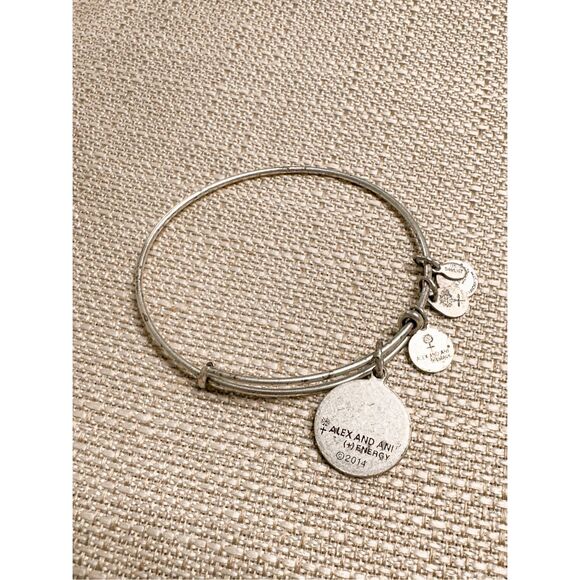 Alex and Ani Women's 2014 LOVE Bangle Charm Bracelet Silver Tone - Picture 4 of 5